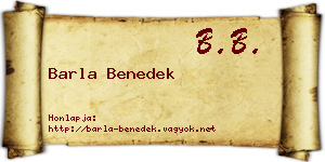 Barla Benedek névjegykártya